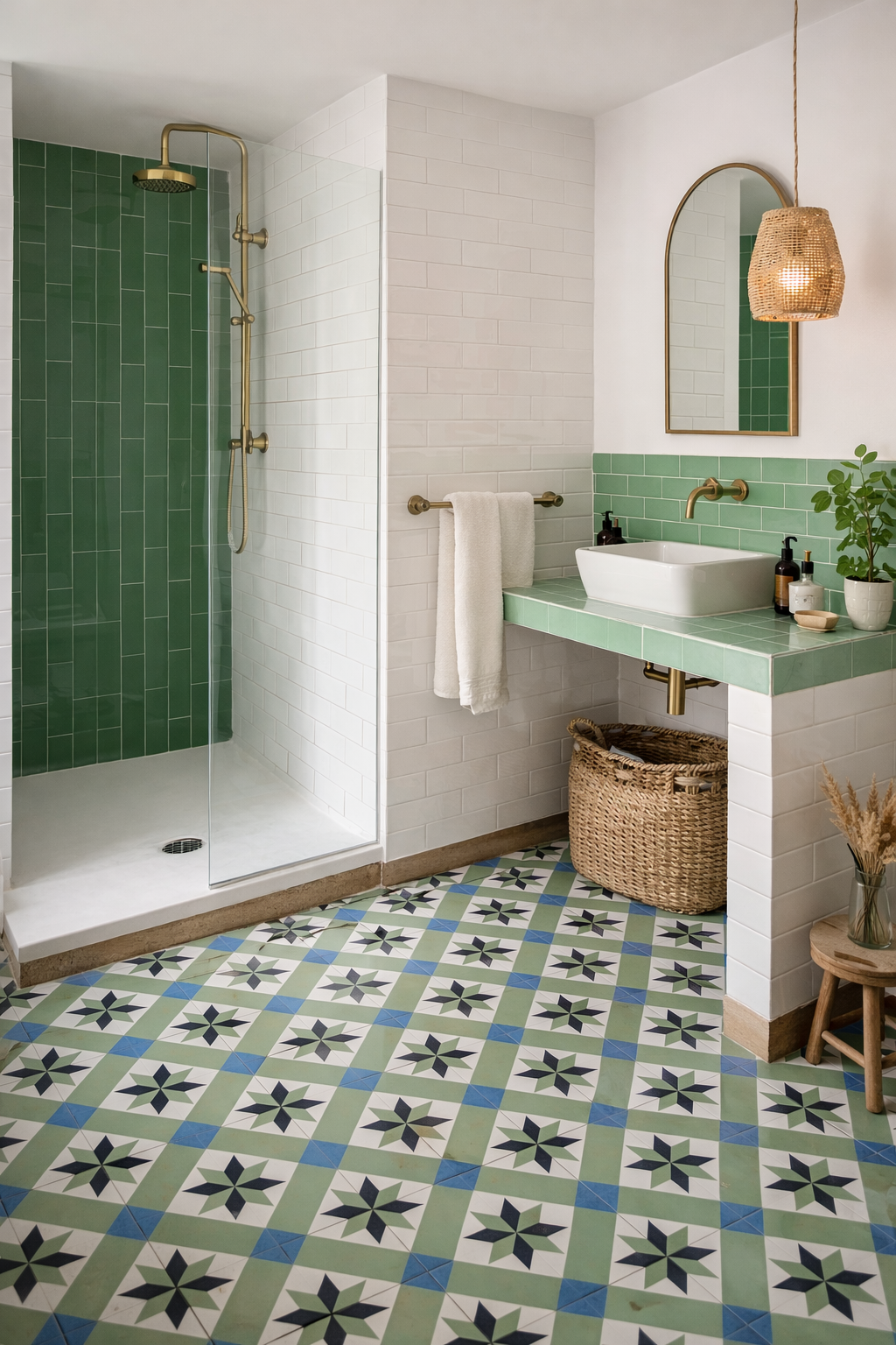 Baño suelo hidráulico para campo rústico